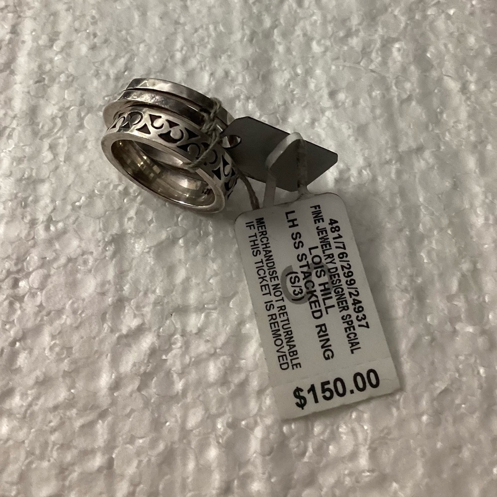 Lois Hill Sterling Silver Set of 3 Stackable Rings - Size 7 - Picture 7 of 8